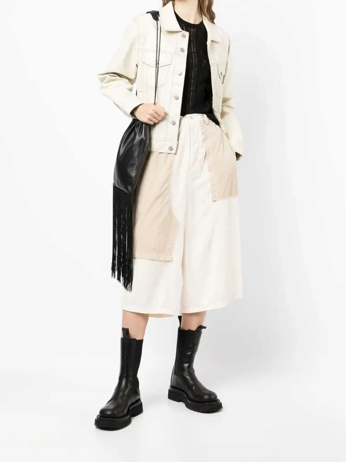 Y's クロップドドロップクロッチ・ワイドレッグパンツ - 画像2