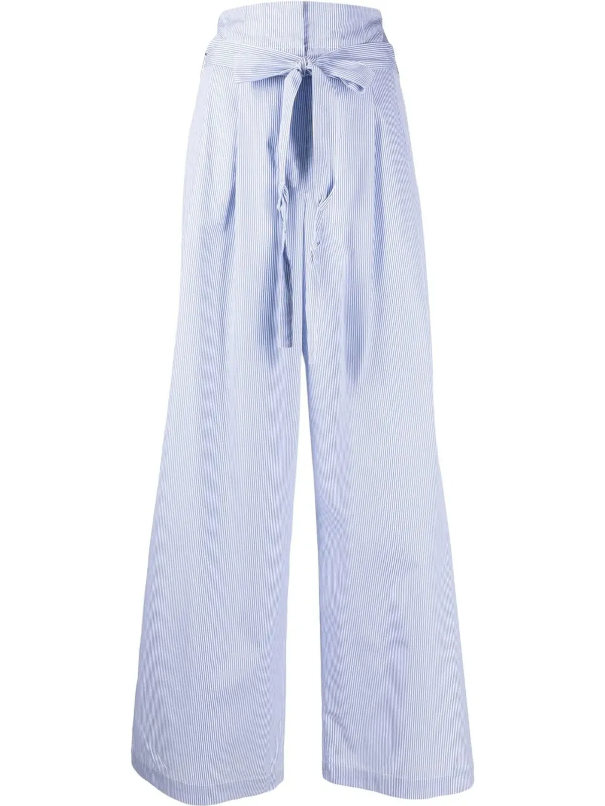 Jejia stripe-print tie-waist palazzo pants - Blue - 画像1