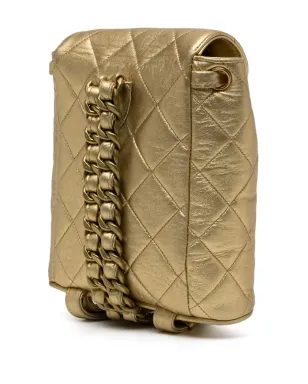 CHANEL Pre-Owned 1992年 Duma ダイヤモンドキルト バックパック - ゴールド - サムネイル3