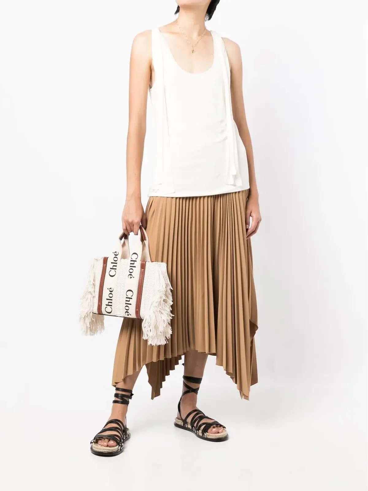 Chloé ストラップディテールのUネック タンクトップ - White - 画像2
