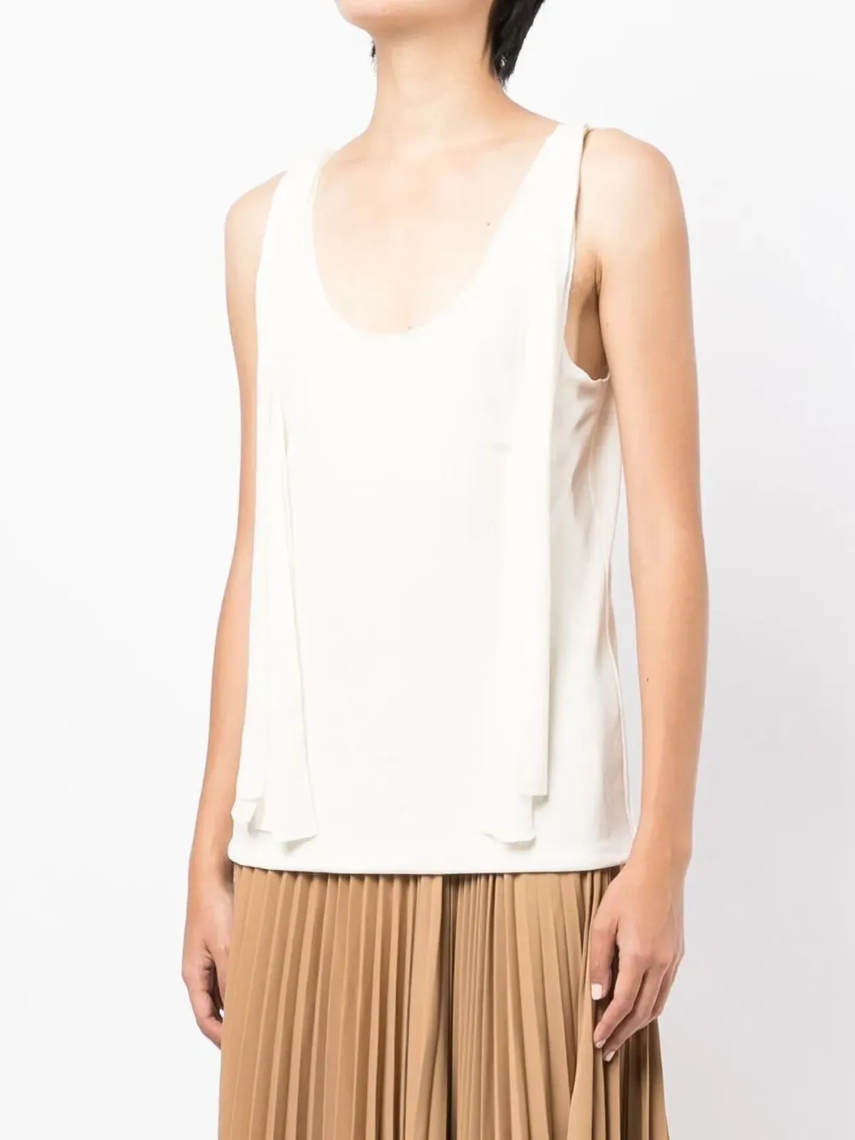 Chloé ストラップディテールのUネック タンクトップ - White - 画像3