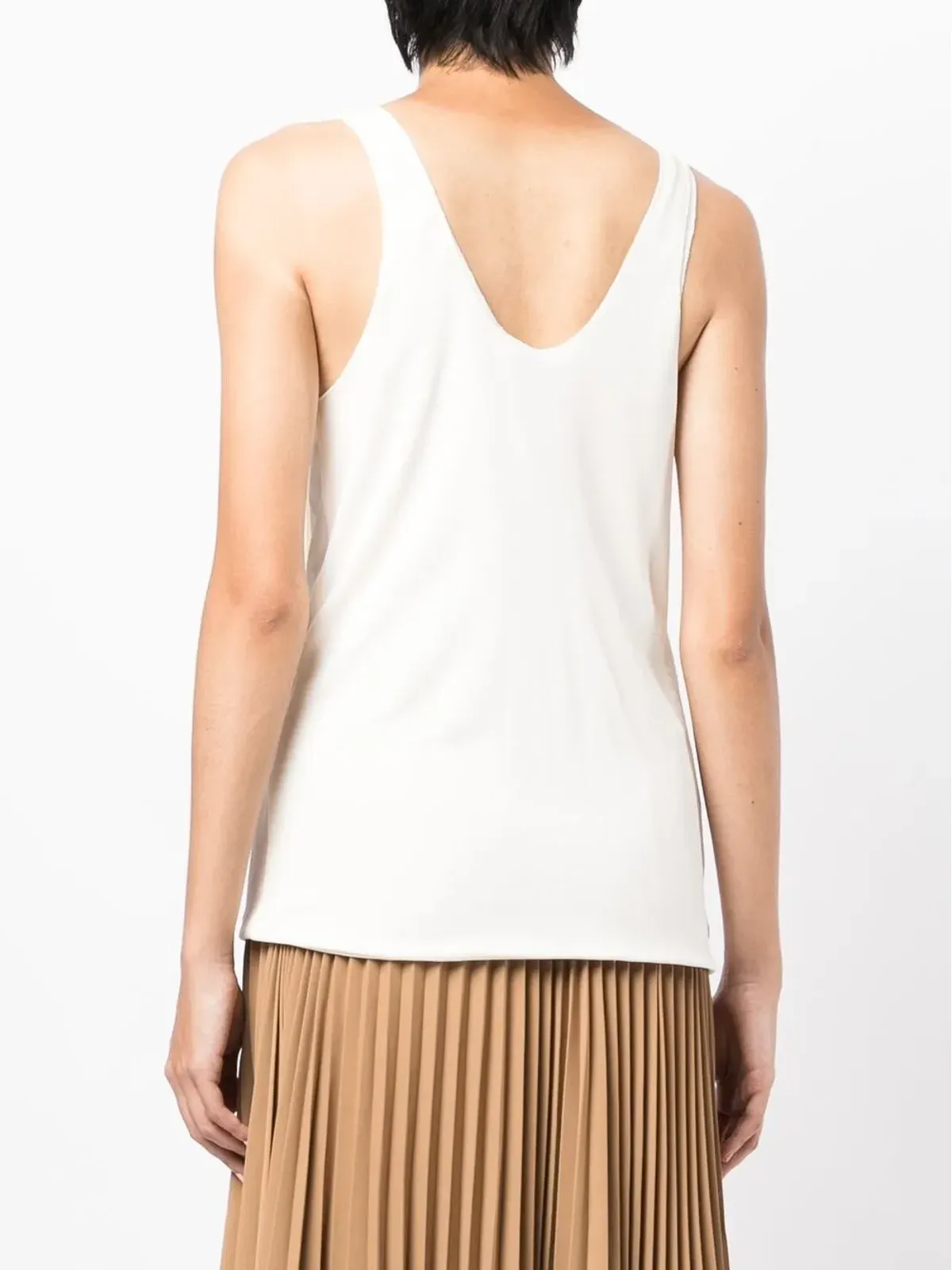 Chloé ストラップディテールのUネック タンクトップ - White - 画像4