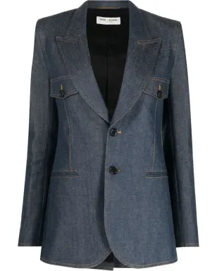 Saint Laurent デニム地 シングルブレスト ブレザー - サムネイル1