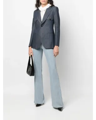Saint Laurent デニム地 シングルブレスト ブレザー - サムネイル2