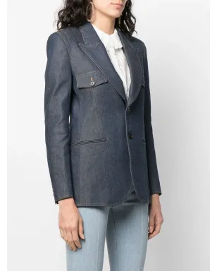 Saint Laurent デニム地 シングルブレスト ブレザー - サムネイル3