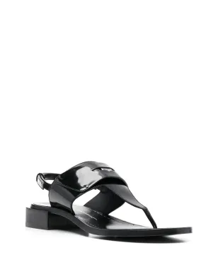 Ferragamo ロゴプレートディテール トングサンダル - ブラック - サムネイル2