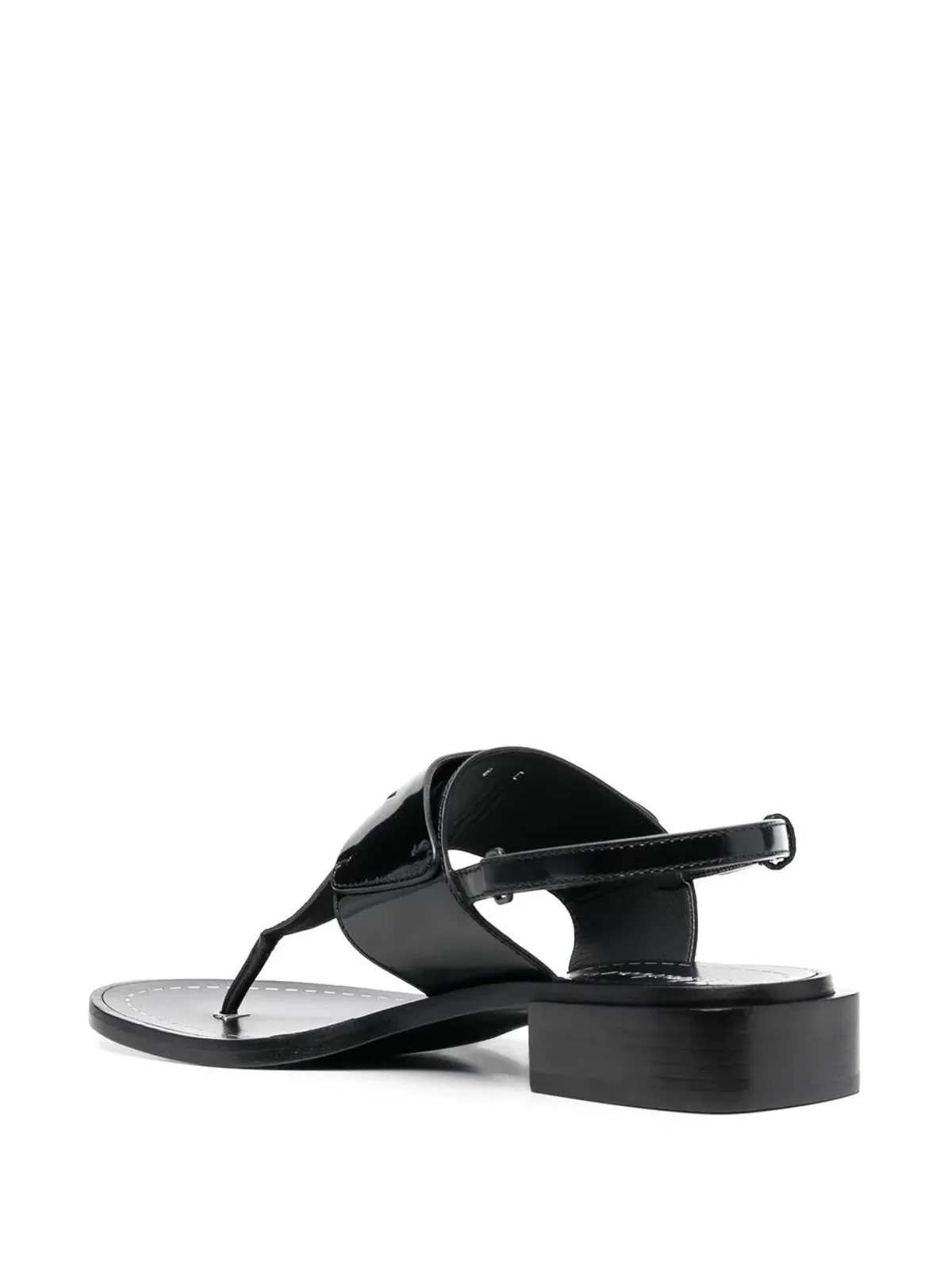Ferragamo ロゴプレートディテール トングサンダル - ブラック - 画像3