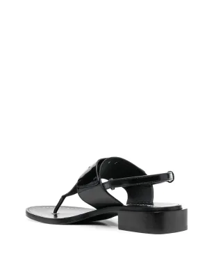 Ferragamo ロゴプレートディテール トングサンダル - ブラック - サムネイル3