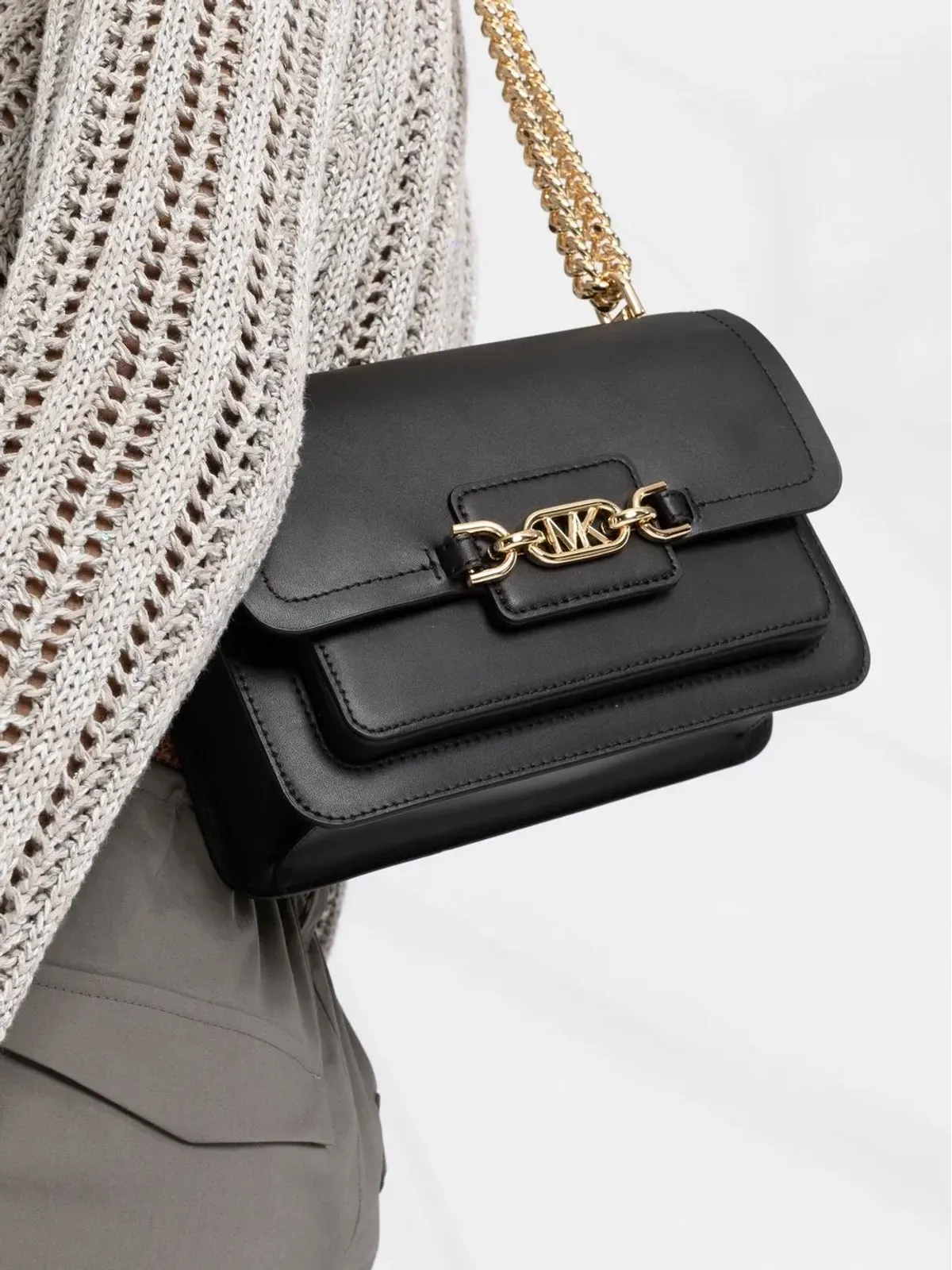 Michael Kors Heather logo-plaque shoulder bag - Black - 画像3