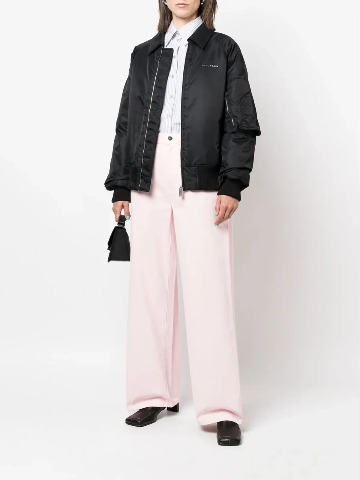 Raf Simons ワイドレッグデニムジーンズ ピンク - 画像2