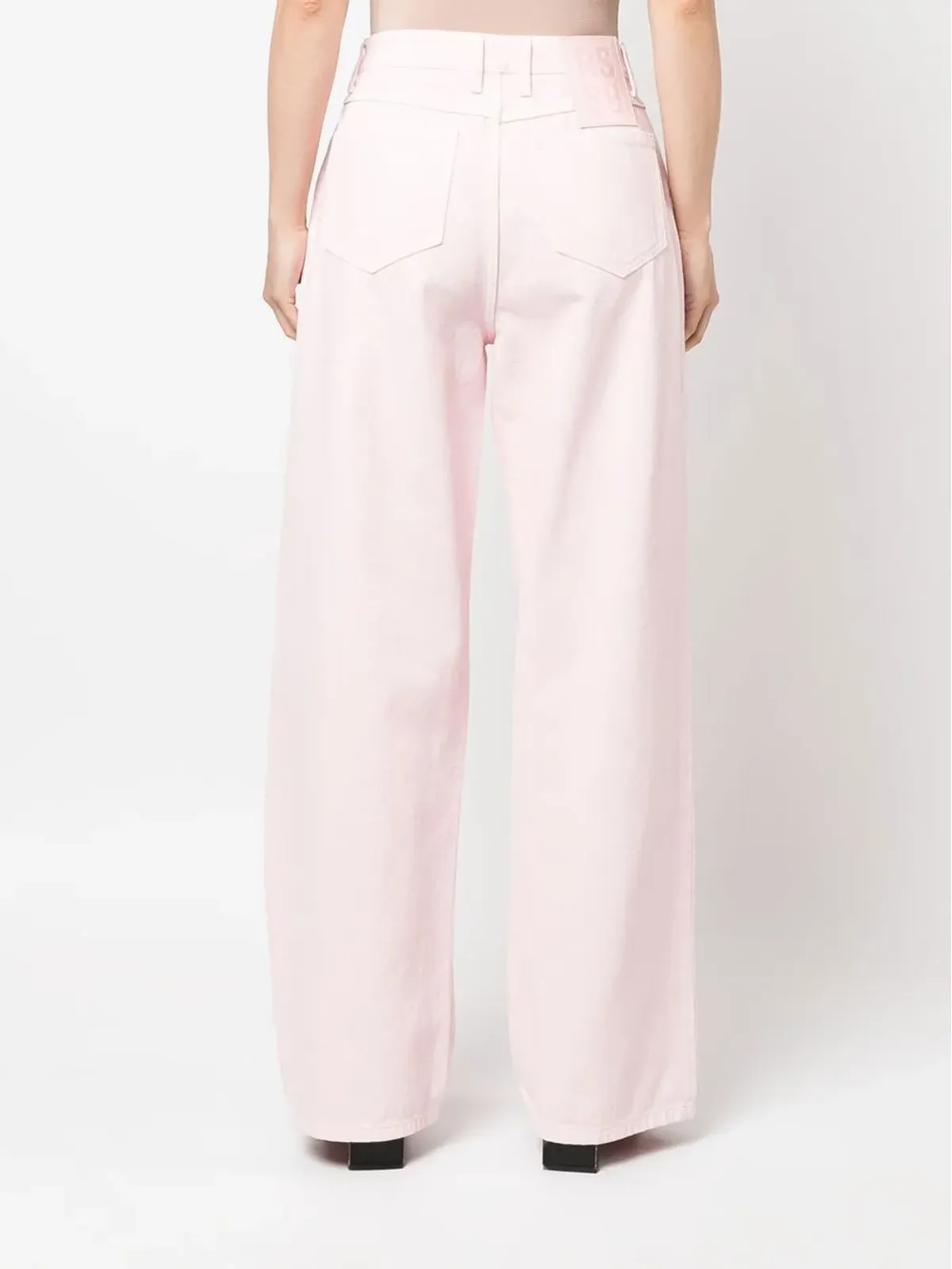 Raf Simons ワイドレッグデニムジーンズ ピンク - 画像4