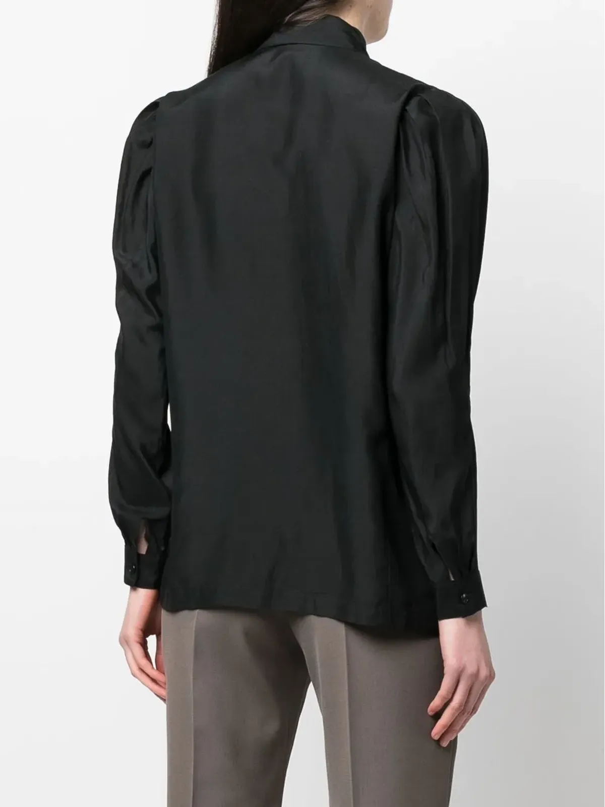Issey Miyake Pre-Owned 1970年代 ギャザーのディテール ボタンアップシャツ - ブラック - 画像4