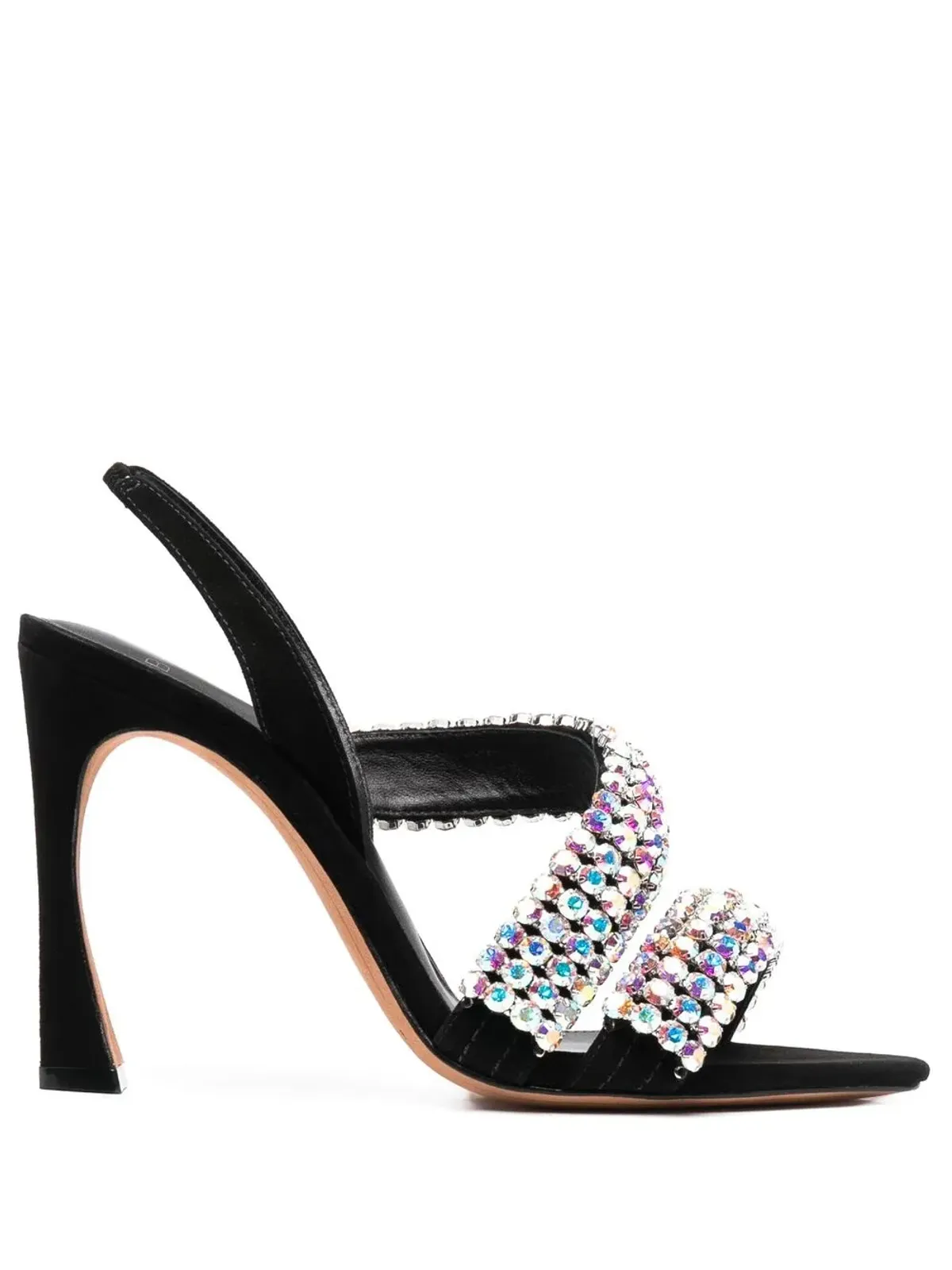 Alexandre Birman クリスタル装飾レザーサンダル - 画像1