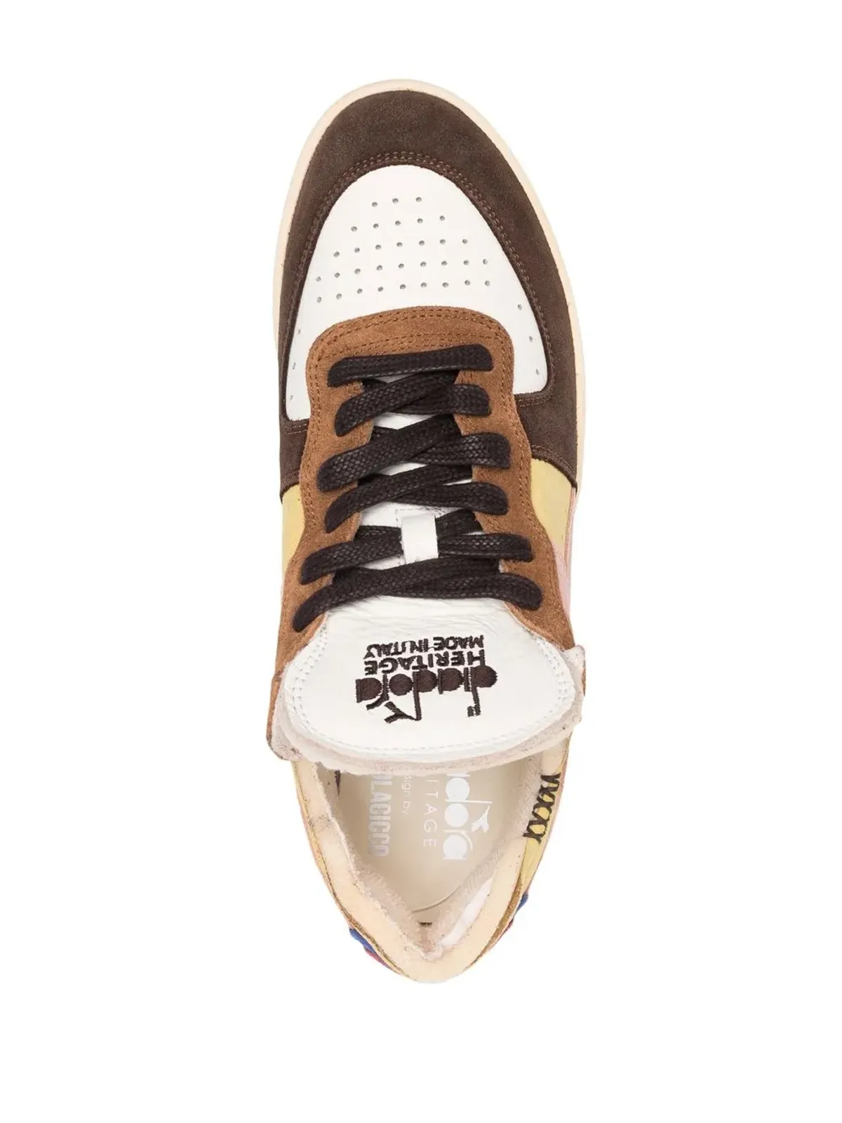 Diadora カラーブロック レースアップスニーカー - Yellow - 画像4