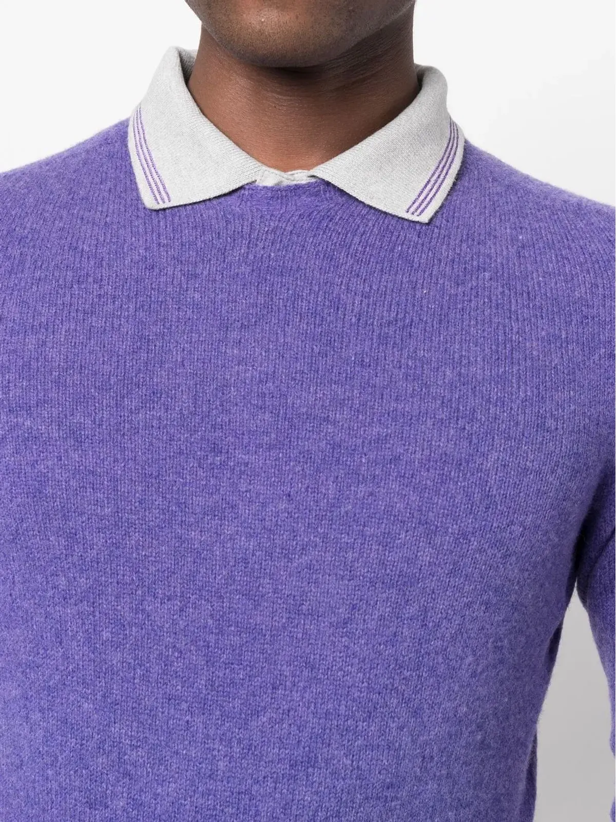 Jacob Cohën ポロカラー コットン スウェットシャツ - Purple - 画像5