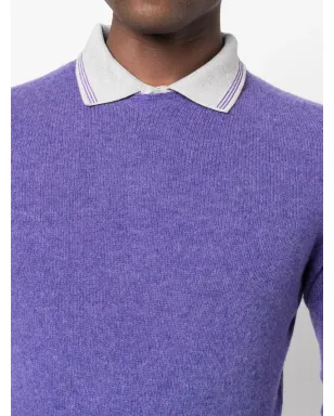 Jacob Cohën ポロカラー コットン スウェットシャツ - Purple - サムネイル5
