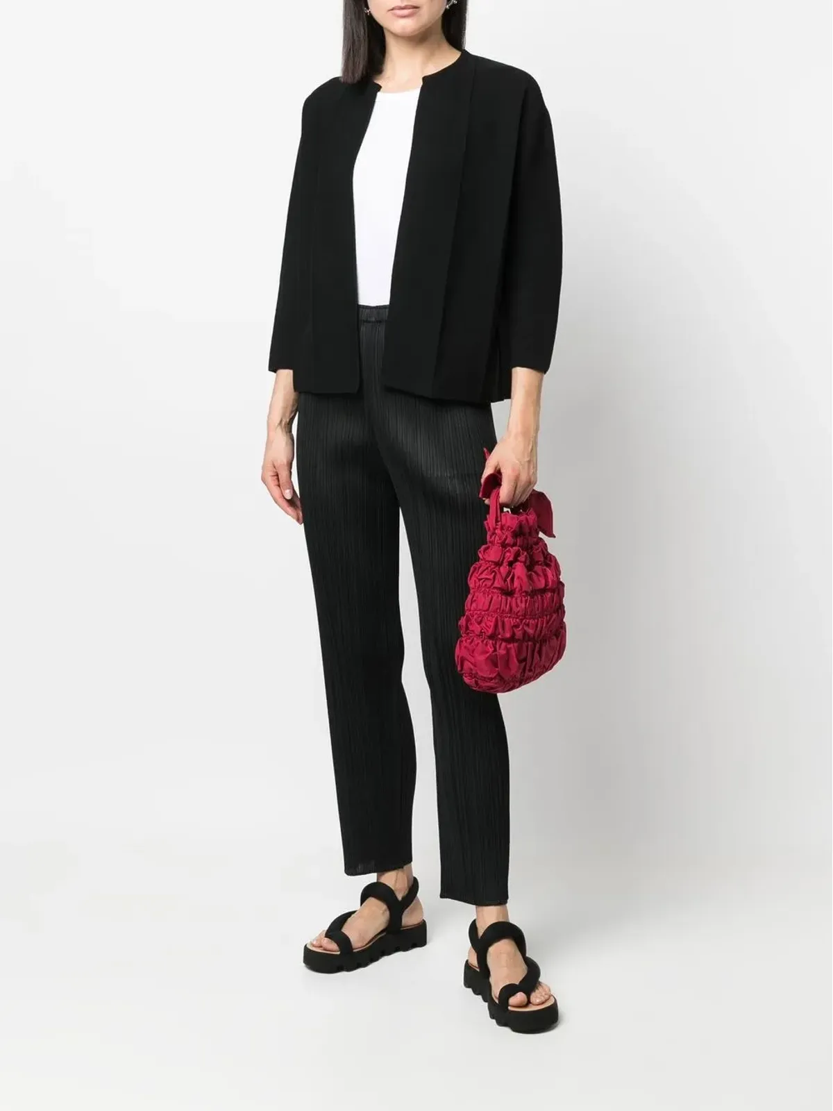 Pleats Please Issey Miyake エラスティケイテッドウェスト スリップオン ストレートパンツ - 画像2