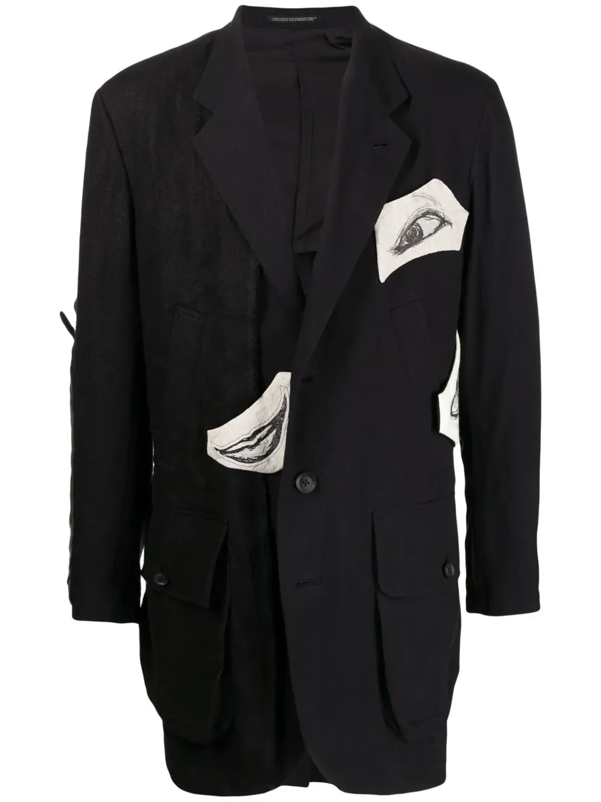 Yohji Yamamoto グラフィックプリント コットン ブレザー - 画像1