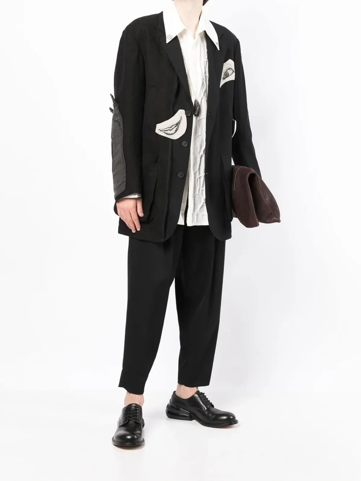 Yohji Yamamoto グラフィックプリント コットン ブレザー - 画像2