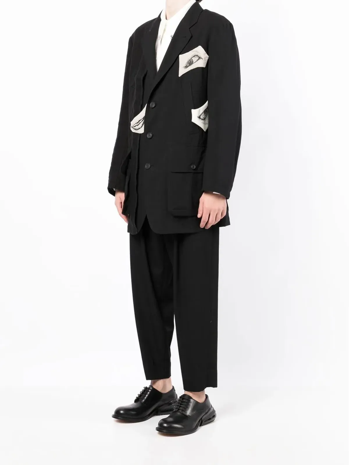 Yohji Yamamoto グラフィックプリント コットン ブレザー - 画像3