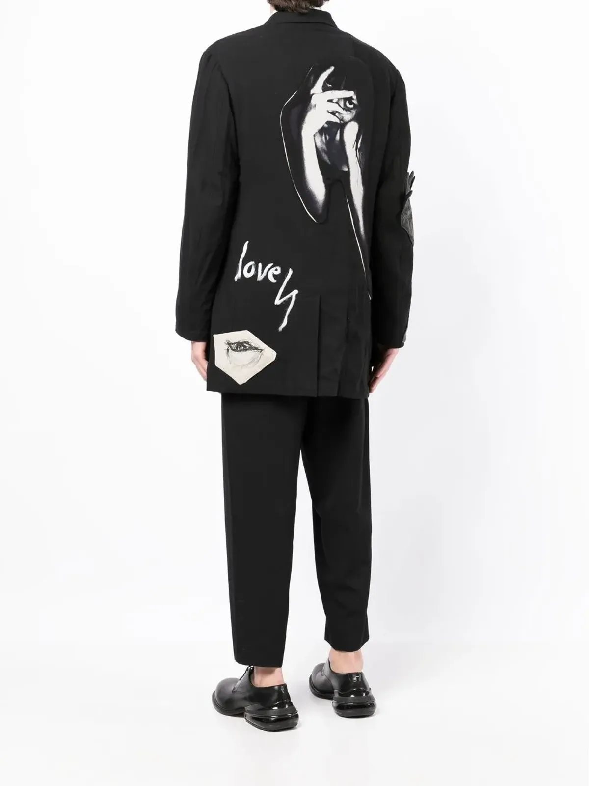 Yohji Yamamoto グラフィックプリント コットン ブレザー - 画像4