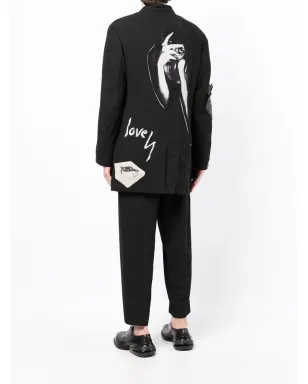 Yohji Yamamoto グラフィックプリント コットン ブレザー - サムネイル4