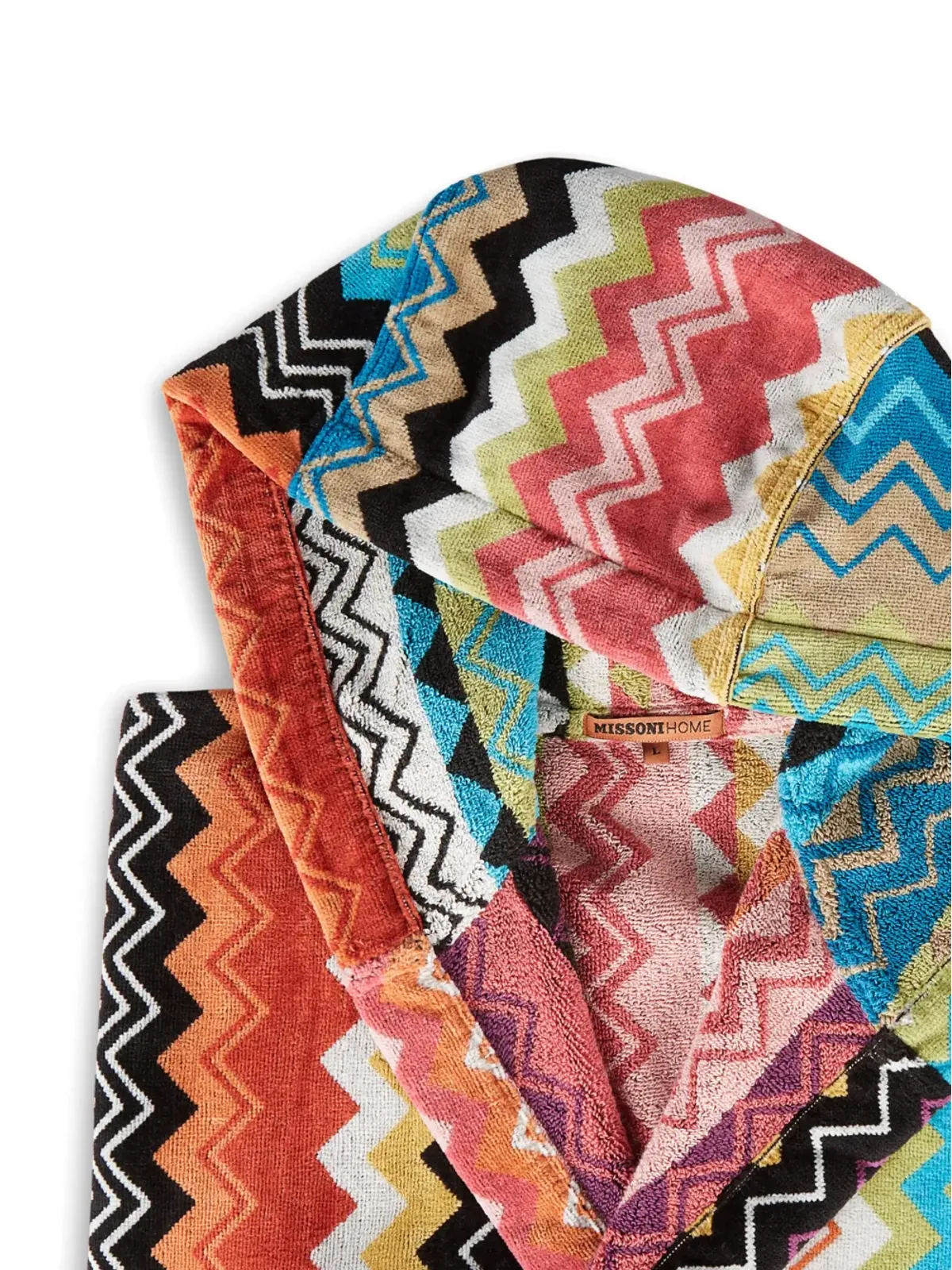 Missoni Home ジグザグ織りフード付きバスローブ - 画像3