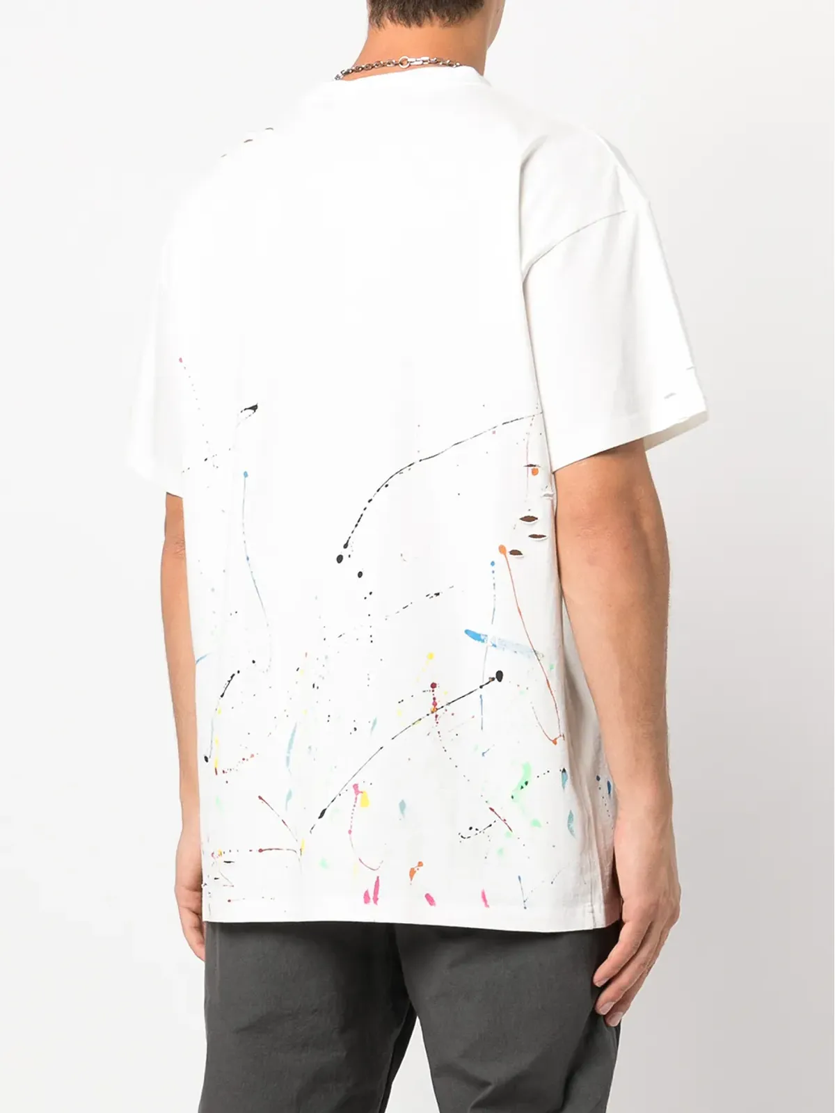 Mostly Heard Rarely Seen ワープドテキスト風ペイント Tシャツ - 画像4