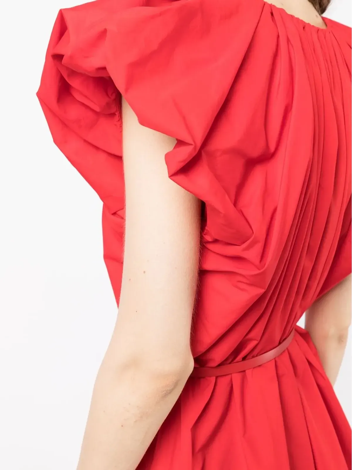 Juun.J puff-sleeve gathered midi-dress - 画像5