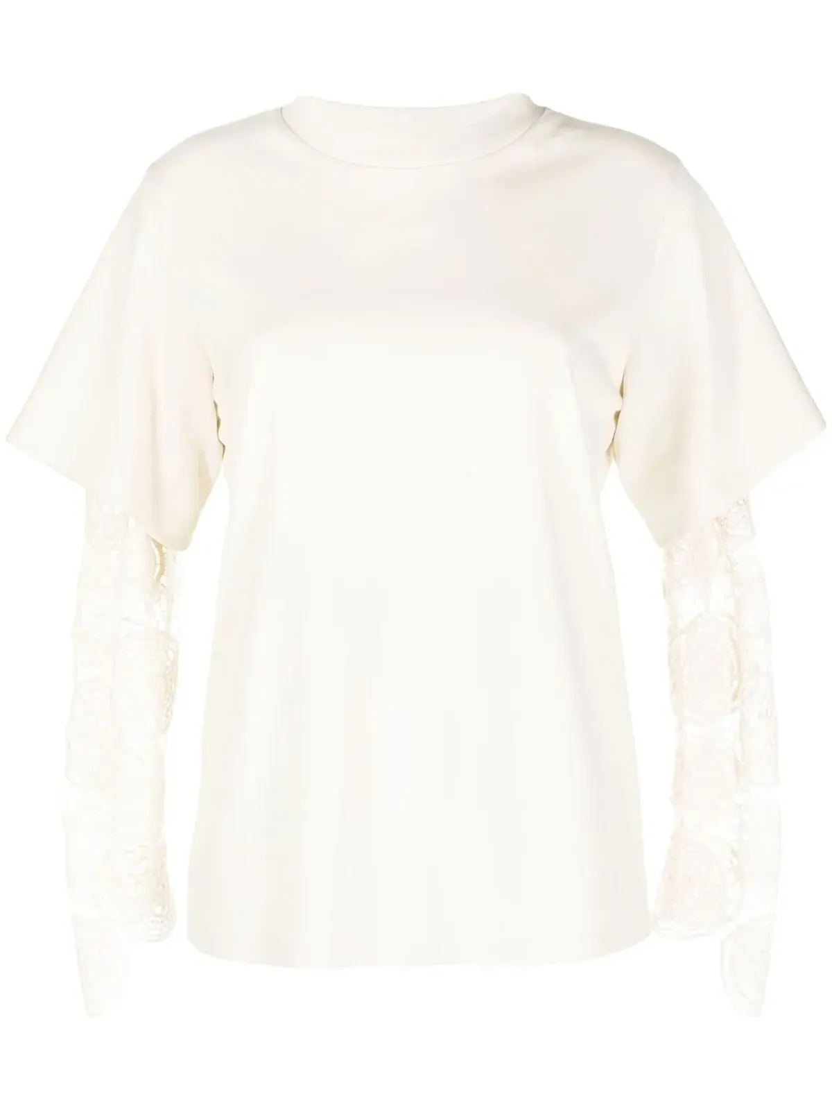 Goen.J レース袖のクルーネックTシャツ - 画像1