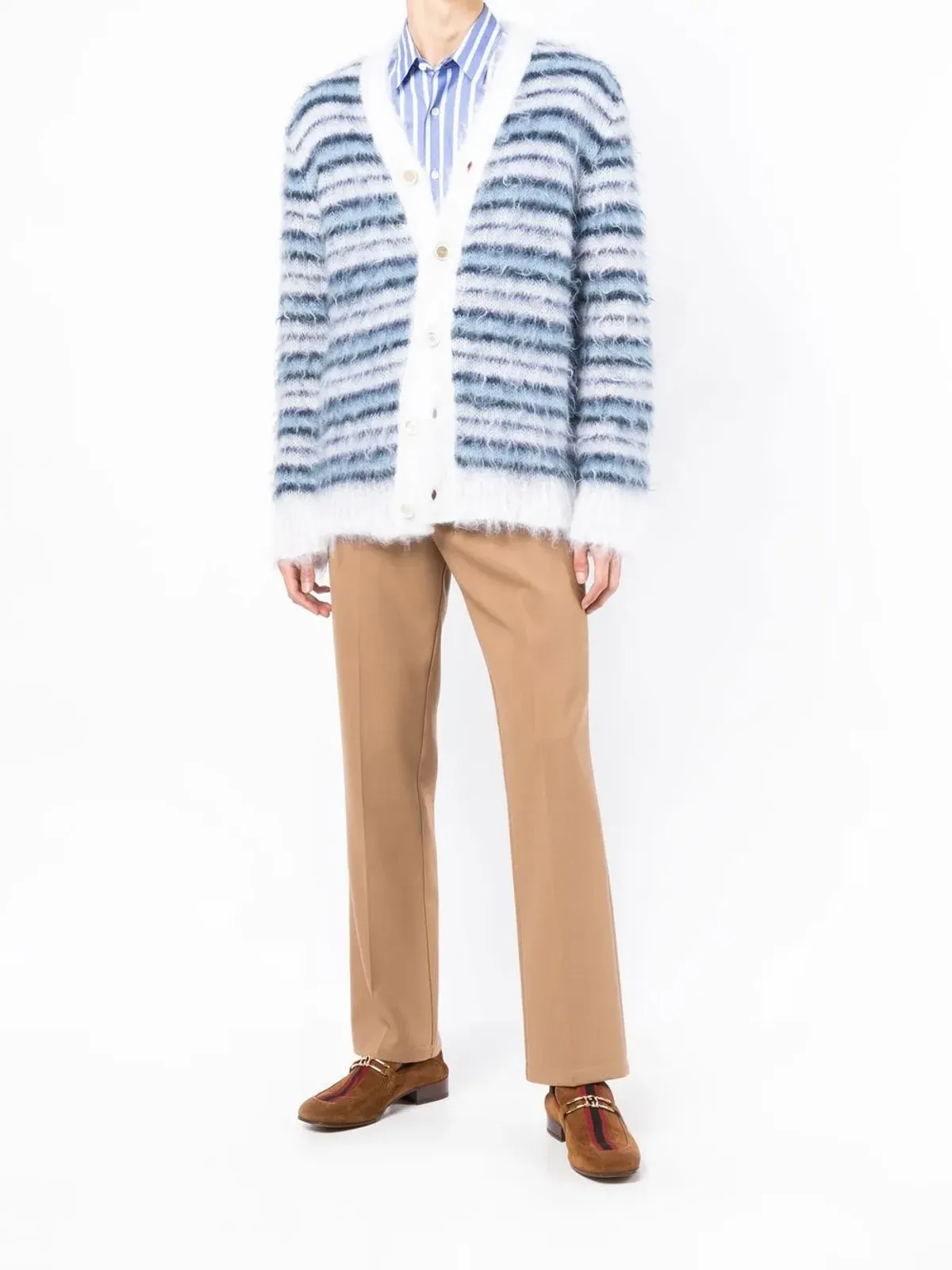Marni ストライプ Vネック カーディガン - 画像2