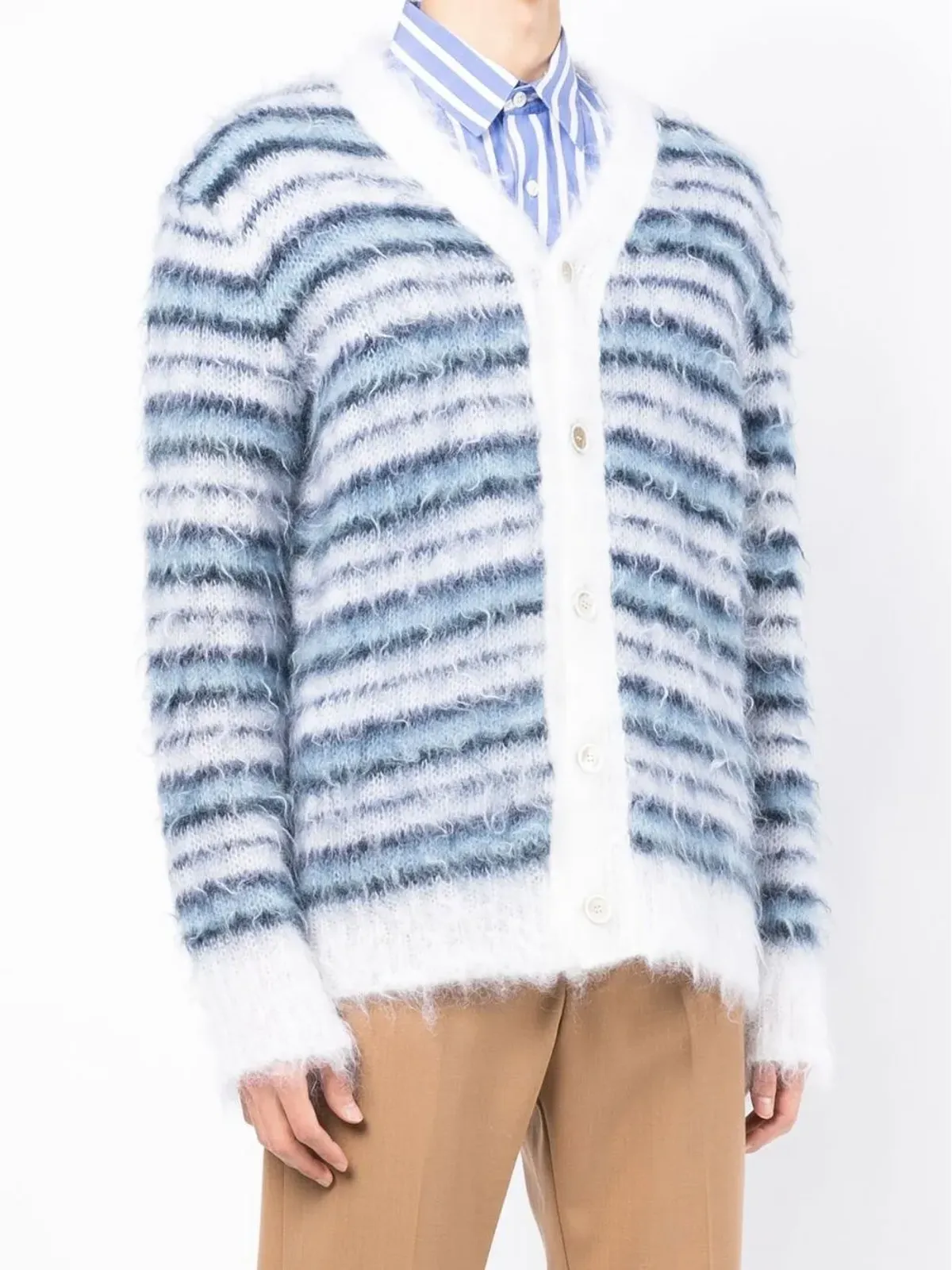 Marni ストライプ Vネック カーディガン - 画像3