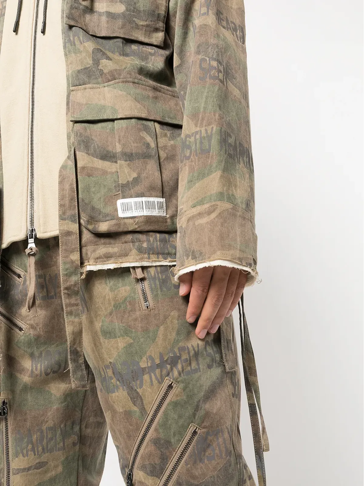 Mostly Heard Rarely Seen M65 カモフラージュ ジップ ハイブリッド ジャケット - グリーン - 画像5