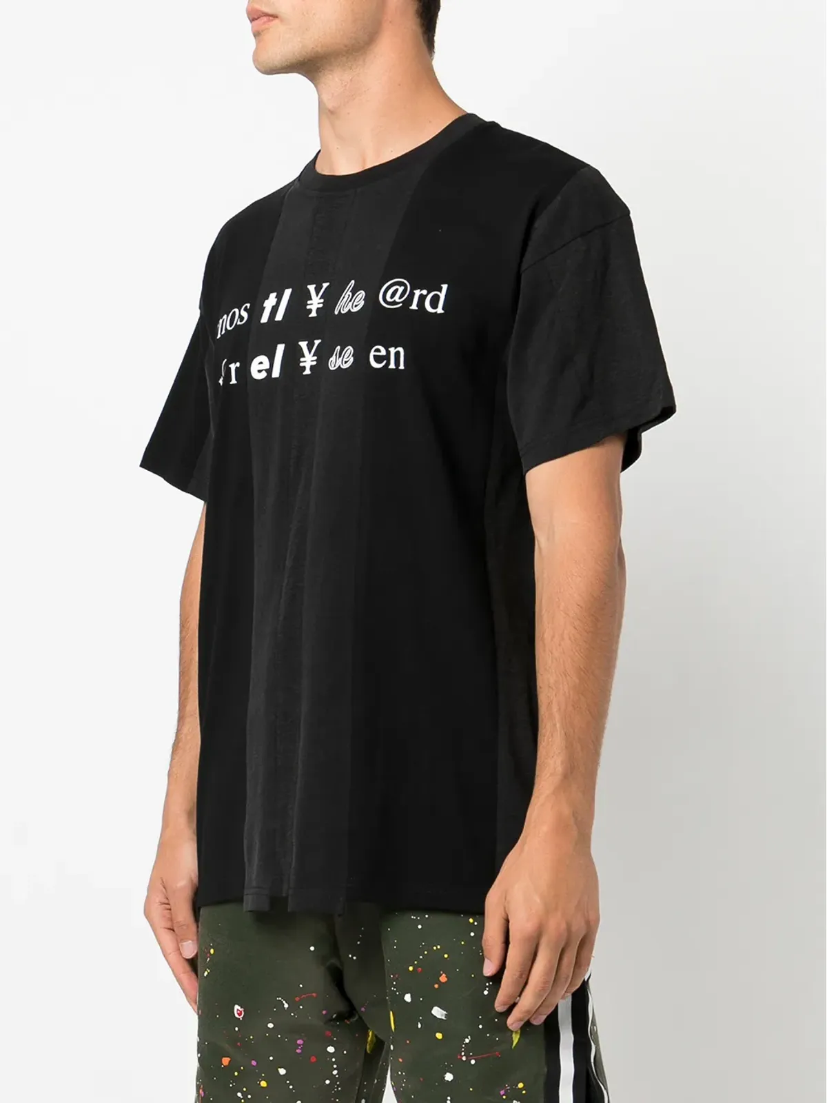 Mostly Heard Rarely Seen テキストプリント コットンTシャツ - 画像3