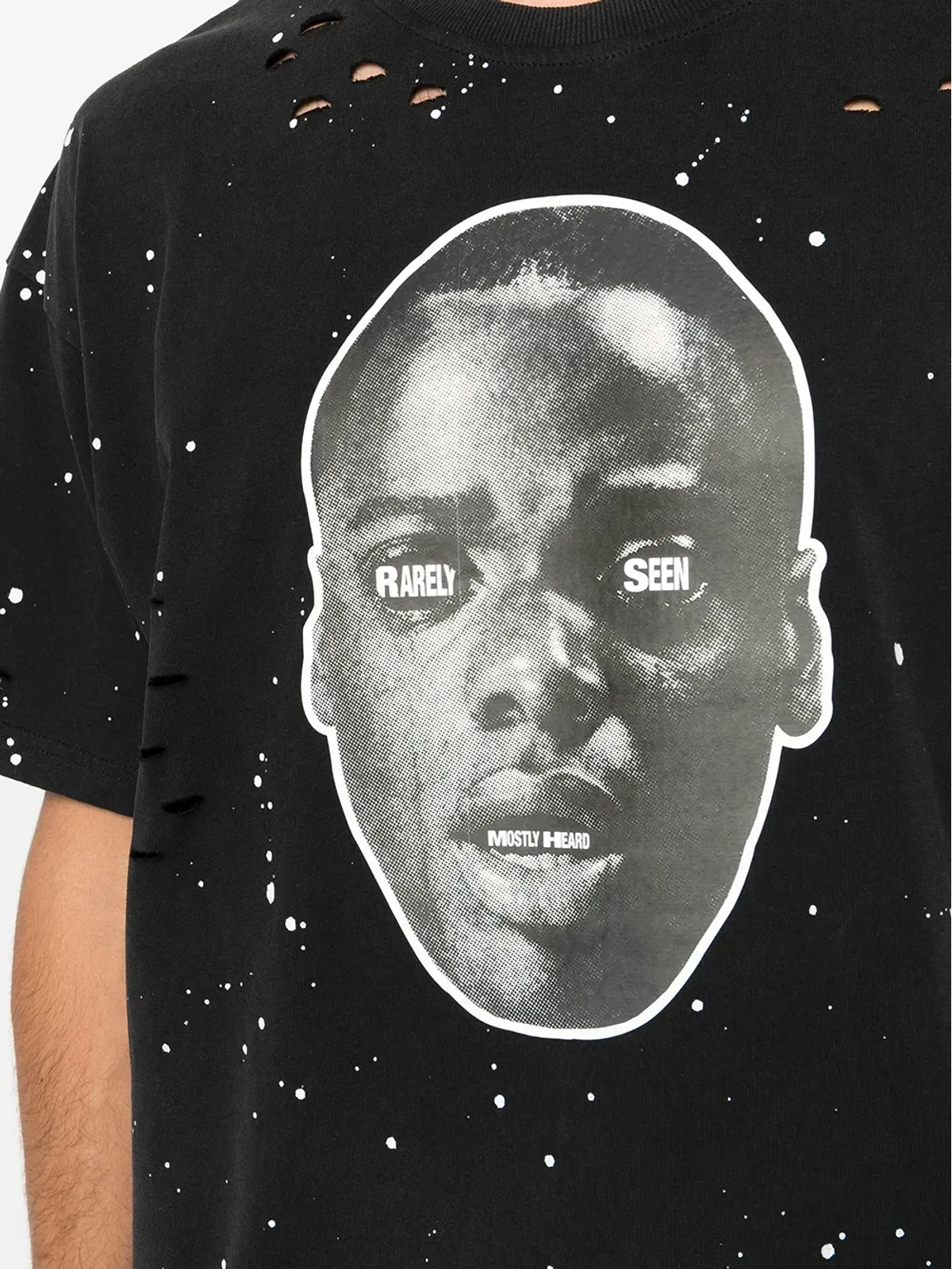 Mostly Heard Rarely Seen Ge Out paint-splatter T-shirt - 画像5