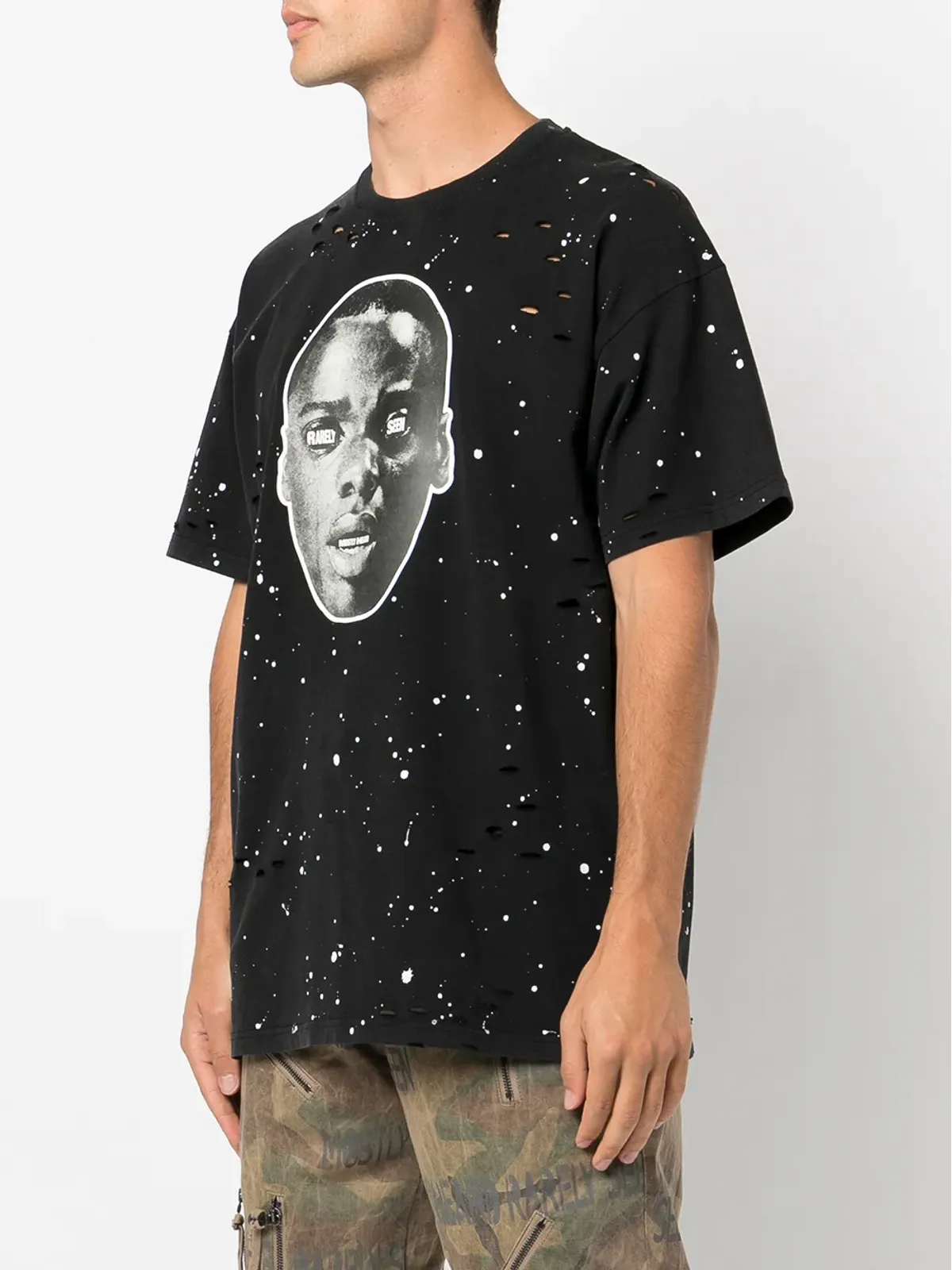 Mostly Heard Rarely Seen Ge Out paint-splatter T-shirt - 画像3