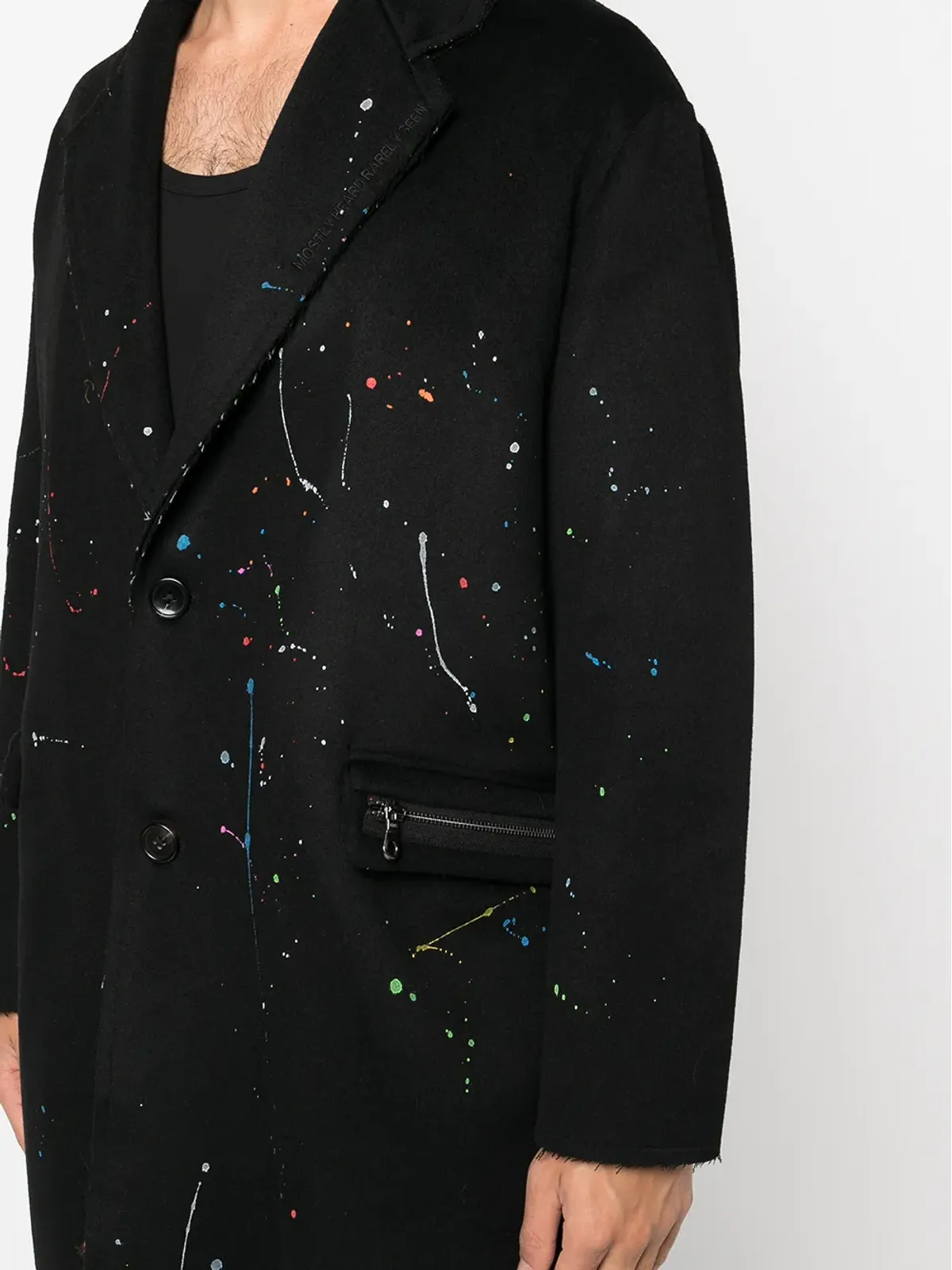 Mostly Heard Rarely Seen paint-splattered overcoat - 画像5