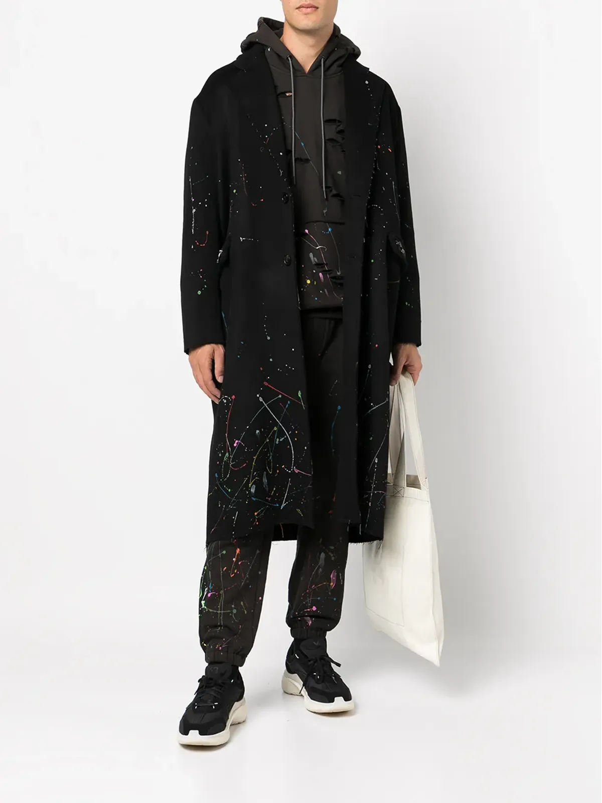 Mostly Heard Rarely Seen paint-splattered overcoat - 画像2