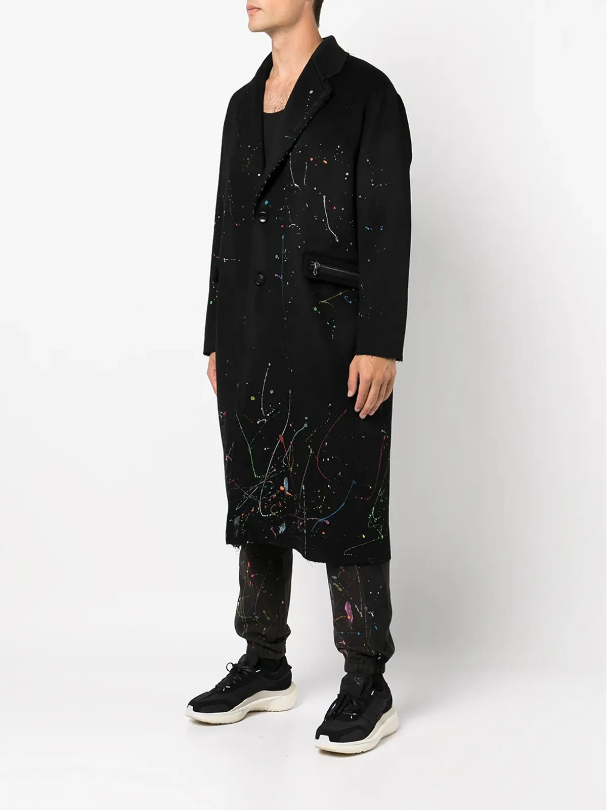 Mostly Heard Rarely Seen paint-splattered overcoat - 画像3