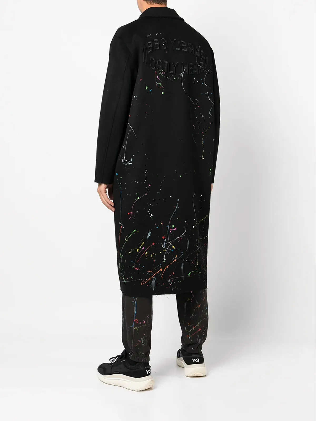 Mostly Heard Rarely Seen paint-splattered overcoat - 画像4