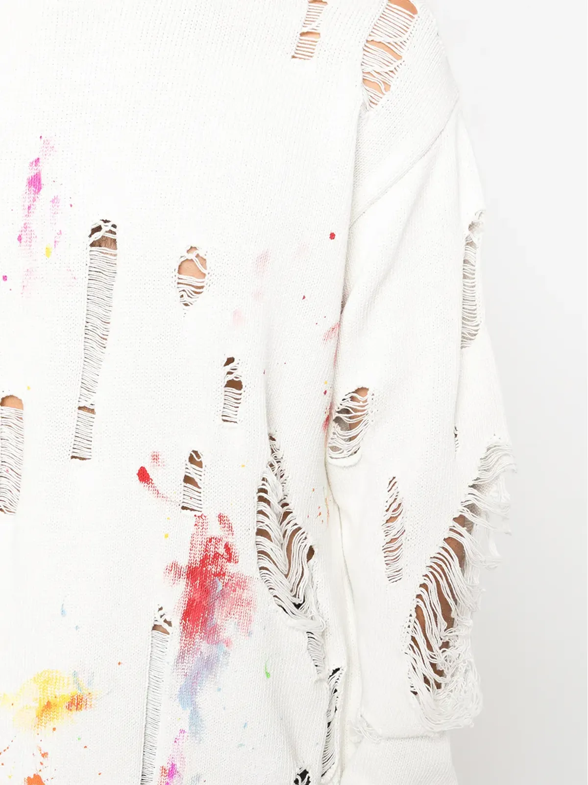 Mostly Heard Rarely Seen ディストレストペイントスプラター スウェットシャツ - White - 画像5