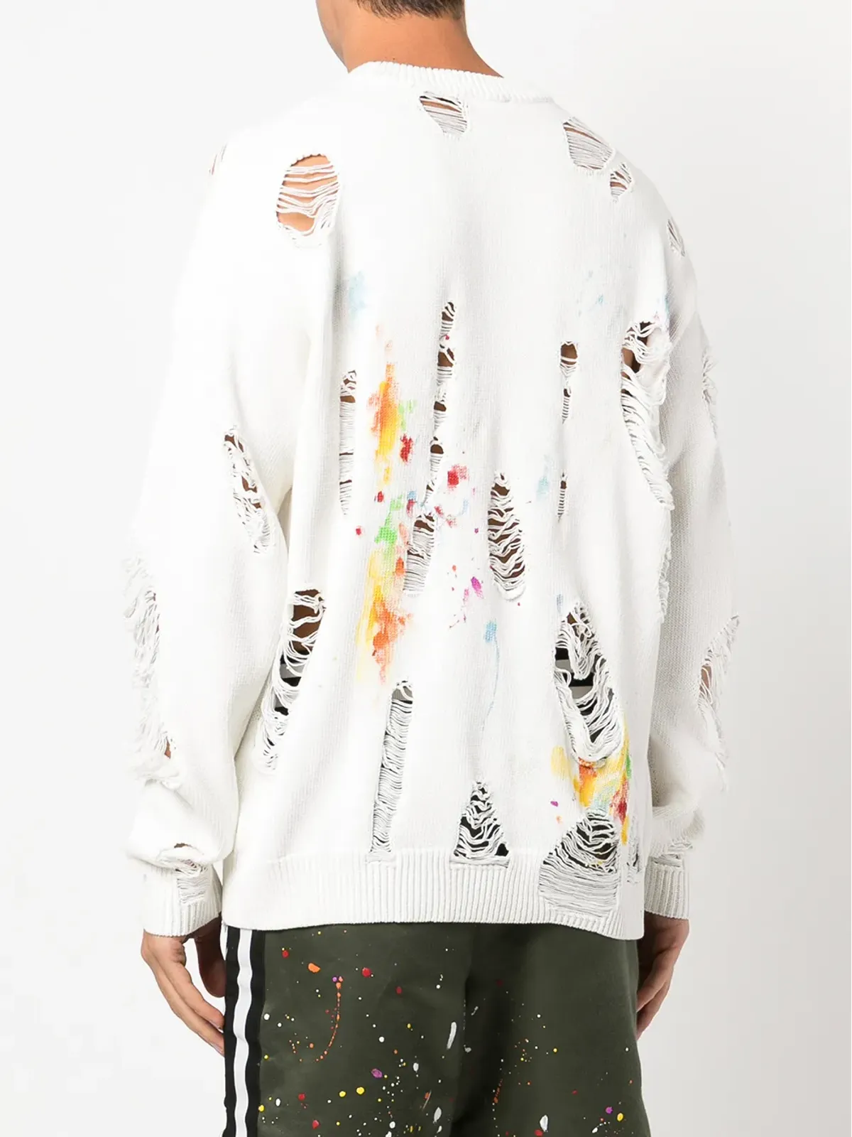 Mostly Heard Rarely Seen ディストレストペイントスプラター スウェットシャツ - White - 画像4