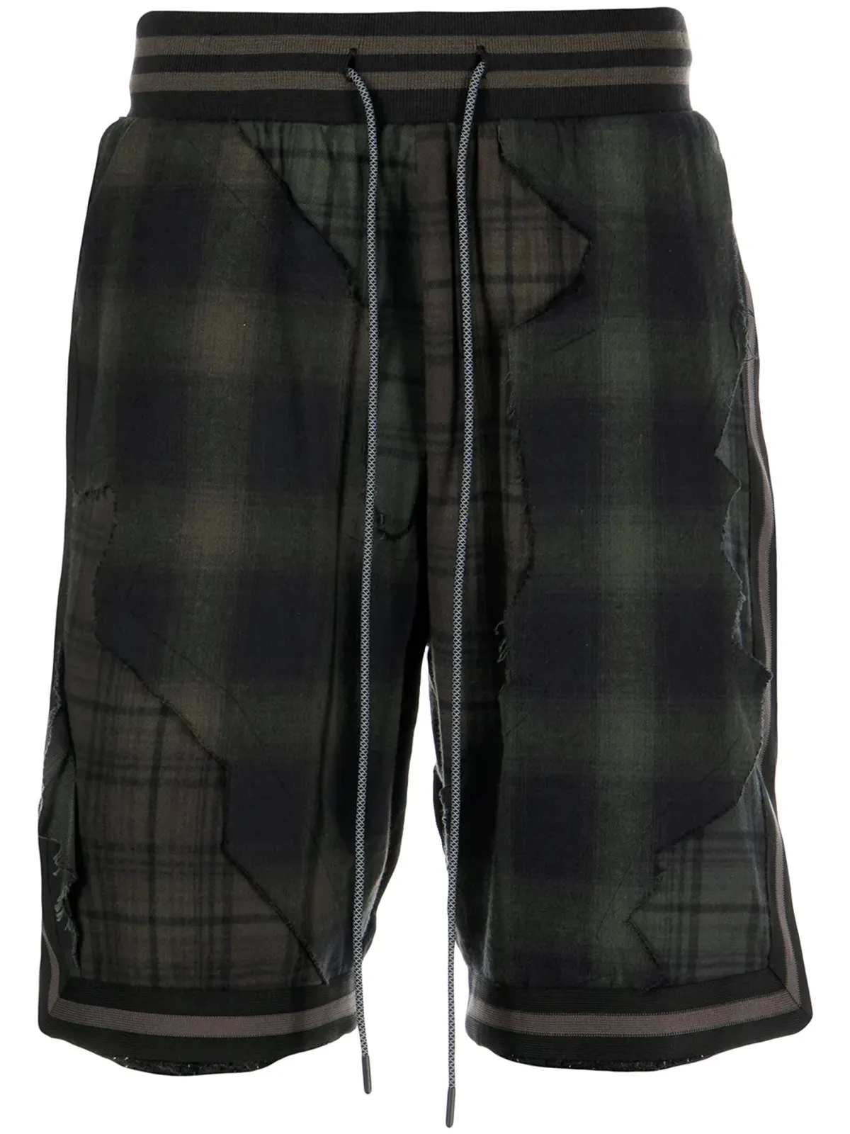 Mostly Heard Rarely Seen plaid drawstring basketball shorts - Black - 画像1