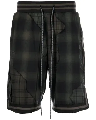 Mostly Heard Rarely Seen plaid drawstring basketball shorts - Black - サムネイル1