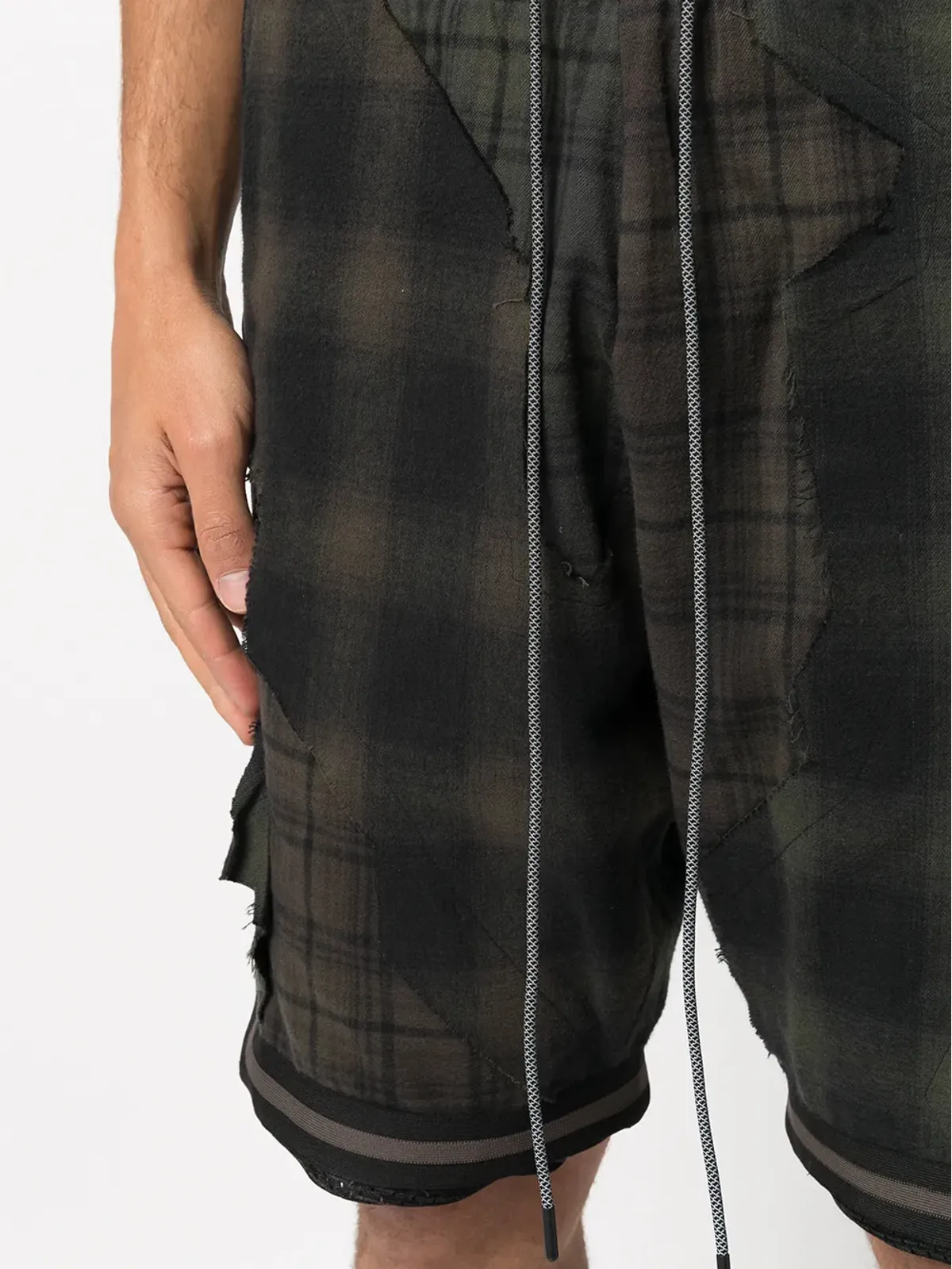 Mostly Heard Rarely Seen plaid drawstring basketball shorts - Black - 画像5