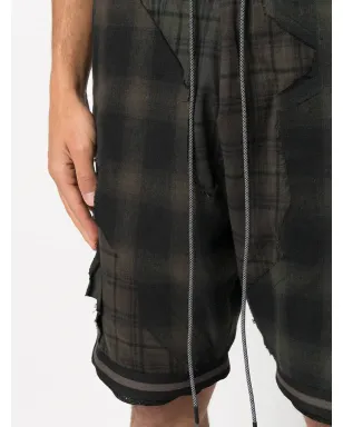 Mostly Heard Rarely Seen plaid drawstring basketball shorts - Black - サムネイル5