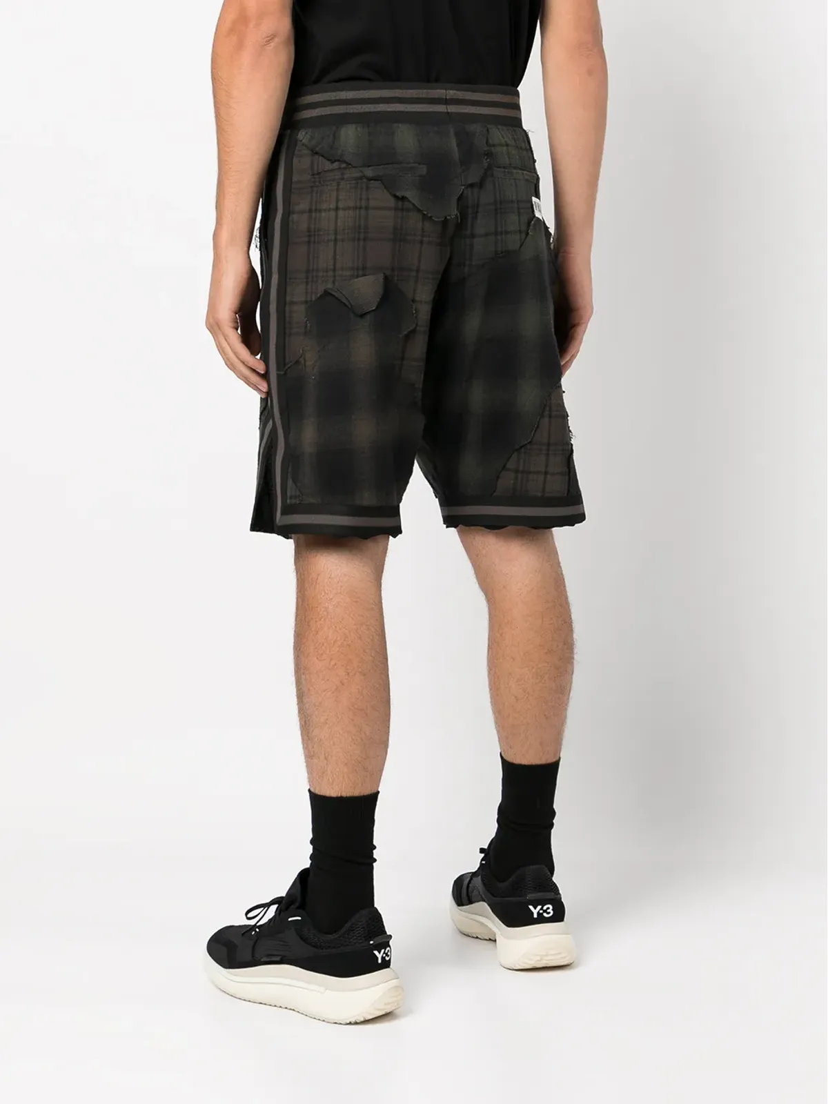 Mostly Heard Rarely Seen plaid drawstring basketball shorts - Black - 画像4