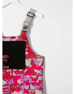 Diesel Kids カモフラージュ ロゴプリント スキージャンプスーツ - レッド - サムネイル3