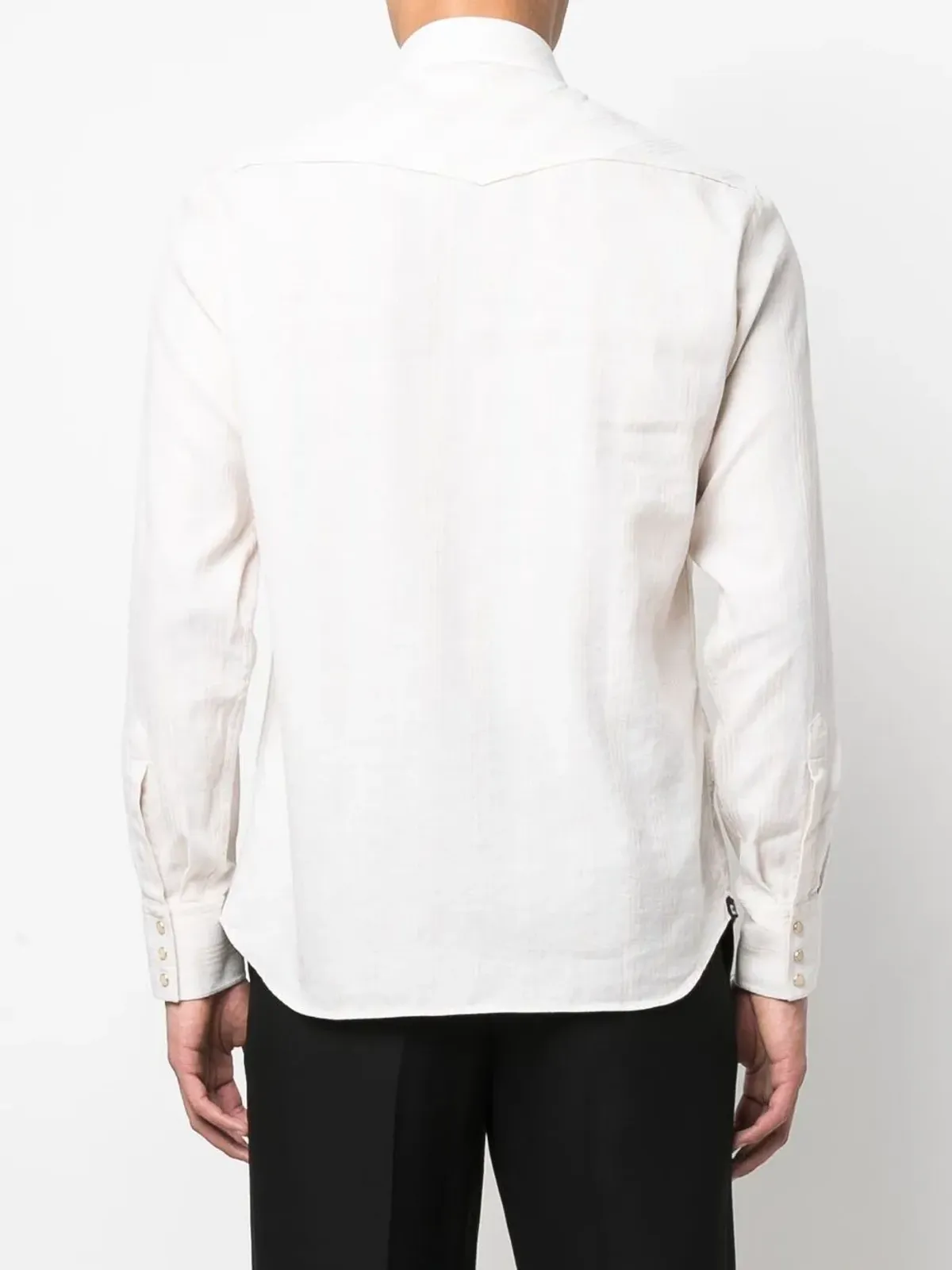 Lardini ストライプ柄 フラップポケット シャツ - 画像4