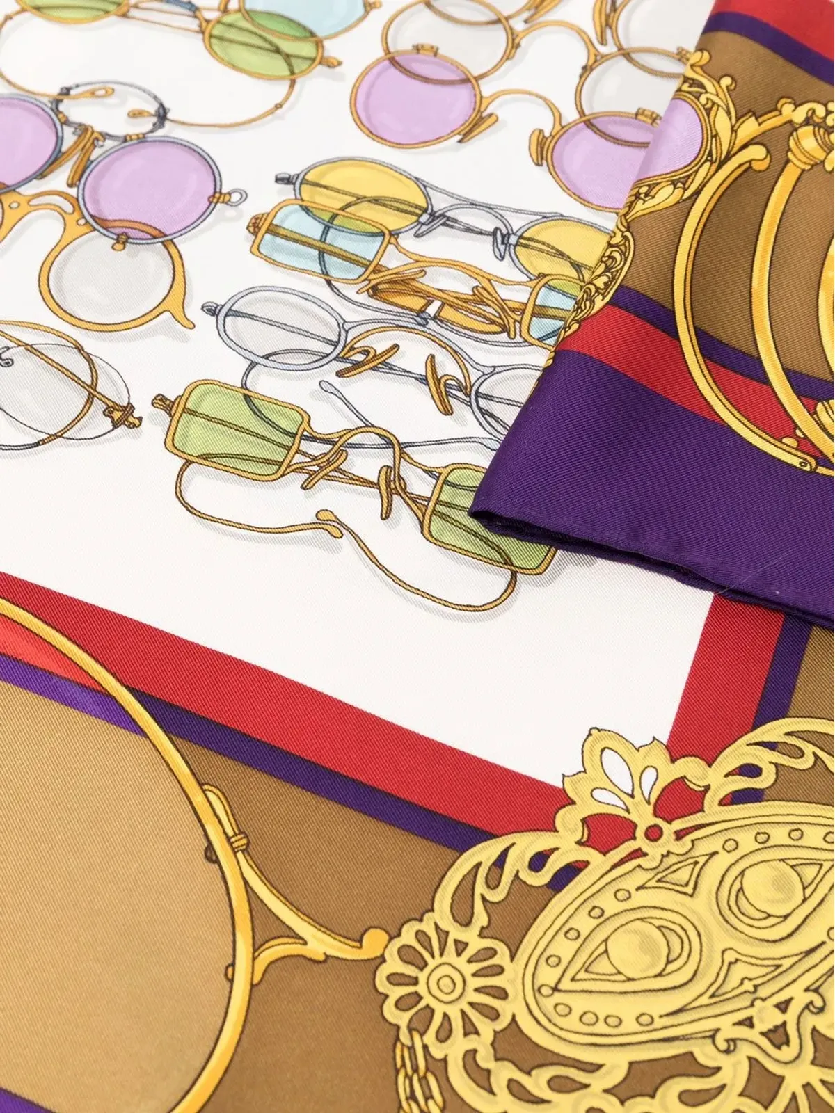 Gucci Pre-Owned サングラス柄のシルクスカーフ - パープル - 画像2